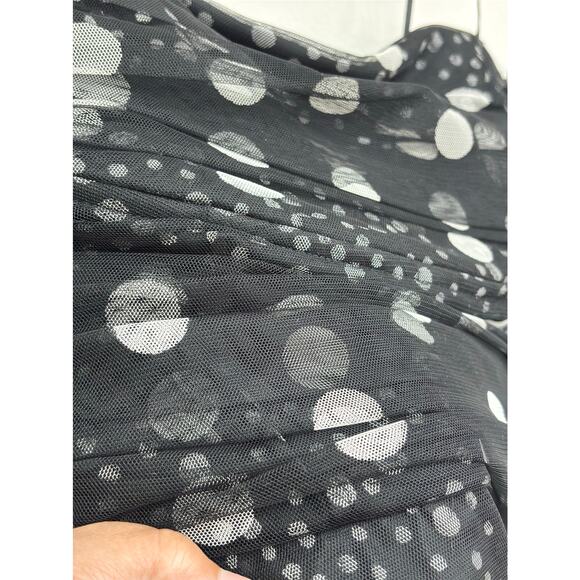 Tulle Mesh Polka dot Midi A-line Cocktail Party  Event Evening Dress Size 12 - Picture 2 of 8